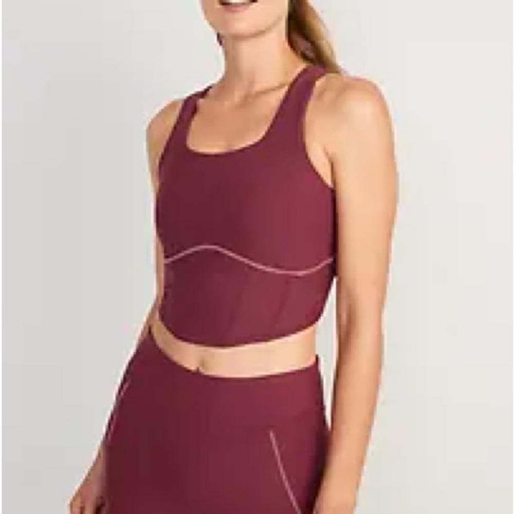 Old Navy Active Scarlet Light Support PowerSoft Longline Sports Bra